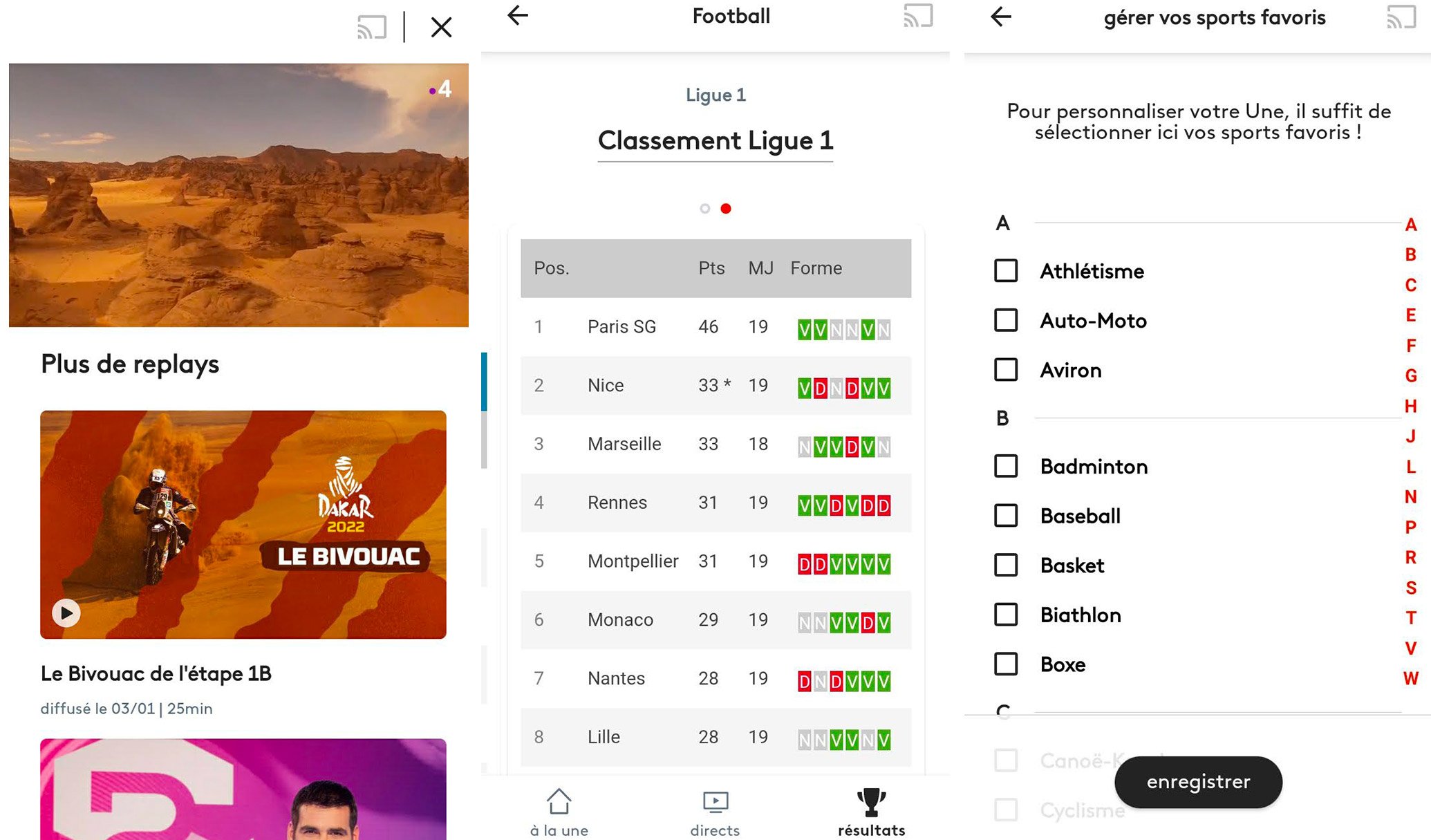 france tv sport direct